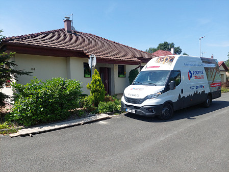 Izolace stropu zděného bungalovu ve Stéblové na Pardubicku